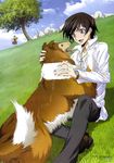  1girl absurdres c.c. cheese-kun code_geass cross dog highres laclaire lelouch_lamperouge nakatani_seiichi sheep 