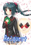  absurdres green_hair highres little_busters! long_hair mogupuchi nakamura_yukari red_eyes school_uniform twintails 