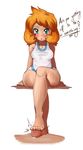  alternate_costume barefoot blush breasts covered_nipples disembodied_penis english footjob green_eyes highres kasumi_(pokemon) long_hair looking_at_viewer non-web_source one-piece_swimsuit orange_hair penis pokemon pokemon_(game) pokemon_hgss precum rf_(4chan) sitting small_breasts solo_focus stepped_on swimsuit toes uncensored wide_hips 