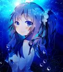  blue_eyes blue_hair dress hiradaira_chisaki long_hair luruko61 nagi_no_asukara sailor_dress school_uniform serafuku side_ponytail smile solo 