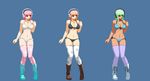  alternate_color aoi_ship bikini boots breasts cleavage headphones large_breasts long_hair navel nitroplus pink_hair pixel_art red_eyes solo super_sonico swimsuit thighhighs 