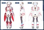  black_legwear boots breasts cleavage concept_art leotard matoi_(pso2) multiple_views phantasy_star phantasy_star_online_2 red_eyes silver_hair simple_background small_breasts thighhighs turnaround twintails zettai_ryouiki 