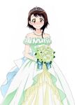  bad_id bad_pixiv_id bare_shoulders blush bouquet brown_eyes brown_hair dress flower frilled_dress frills gloves gown green_flower green_rose jewelry looking_at_viewer necklace nisekoi onodera_kosaki pearl_necklace podri rose smile solo strapless strapless_dress tiara transparent transparent_background wedding_dress white_gloves 