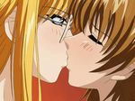  2girls animated animated_gif blush glasses kiss mejoku multiple_girls sextra_credit yuri 