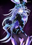  ass blue_eyes bodysuit highres long_hair looking_at_viewer mimelex neptune_(series) next_purple purple_hair purple_heart shin_jigen_game_neptune_vii solo symbol-shaped_pupils very_long_hair 