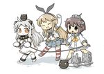  :&gt; :3 ahoge anklet armpits bad_id bad_pixiv_id bangs barefoot blonde_hair brown_eyes brown_hair chibi closed_eyes elbow_gloves gloves hair_ribbon headgear horns jewelry kantai_collection machinery midriff monster multiple_girls navel northern_ocean_hime open_mouth red_eyes rensouhou-chan ribbon rope_train shimakaze_(kantai_collection) shinkaisei-kan striped striped_legwear thighhighs turret white_hair yuasan yukikaze_(kantai_collection) 