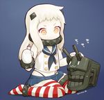  black_panties cosplay dated gloves highleg highleg_panties horns jpeg_artifacts kantai_collection long_hair marker nagian northern_ocean_hime orange_eyes pale_skin panties rensouhou-chan school_uniform serafuku shimakaze_(kantai_collection) shimakaze_(kantai_collection)_(cosplay) shinkaisei-kan sitting skirt solo striped striped_legwear thighhighs underwear wariza white_gloves 