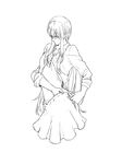  akemi_homura closed_eyes dress dressing greyscale homulilly long_hair mahou_shoujo_madoka_magica mahou_shoujo_madoka_magica_movie monochrome no_mouth open_clothes open_shirt papeapoo ribs shirt skirt solo spoilers transparent_background witch_(madoka_magica) 