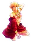  bad_id bad_pixiv_id blonde_hair bracelet earrings fate/stay_night fate_(series) gilgamesh jewelry male_focus necklace red_eyes redby623 solo tattoo 