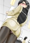  2girls akatuki12341234 artist_request black_hair blush brown_eyes character_request discreet_vibrator glasses long_hair multiple_girls office_lady original pantyhose pussy_juice skirt source_request sweat trembling upskirt vibrator_under_clothes 