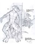  2002 anthro aroused balls claws dragon erection hindpaw joemil_reyes male nude paws penis plantigrade sitting stripes three_toes toe_claws toes wings 