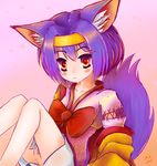  :&lt; animal_ears anus blush bottomless clothing female hair hairband hatsuse_izuna hi_res human japanese_clothing kimono looking_at_viewer mammal no_game_no_life purple_hair pussy red_eyes ribbons short_hair sitting solo synesterneko 