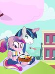 2014 dm29 eating equine female feral food friendship_is_magic horn horse male mammal my_little_pony pony princess_cadance_(mlp) shining_armor_(mlp) unicorn winged_unicorn wings 