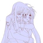  2girls blush couple eyes_closed fate_testarossa hug hug_from_behind kohakura long_hair lyrical_nanoha mahou_senki_lyrical_nanoha_force mahou_shoujo_lyrical_nanoha mahou_shoujo_lyrical_nanoha_strikers mahou_shoujo_lyrical_nanoha_vivid military military_uniform multiple_girls open_mouth ponytail takamachi_nanoha tears uniform very_long_hair yuri 