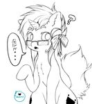  2014 bow chubby cute equine eyewear fluffy friendship_is_magic fur glasses hair horn horse japanese looking_at_viewer male mammal my_little_pony open_mouth pixelhoof plain_background scorci solo unicorn 