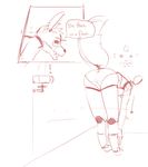  ! anthro bent_over butt camera canine english_text five_nights_at_freddy&#039;s fox foxy_(fnaf) looking_back machine male mammal mechanical mooning raised_tail robot sharp_teeth solo teeth text 