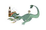  alcohol avian beverage bird chubby cup drunk duck female green_eyes hat helmet looking_back nessie open_mouth plain_background rubber_duckie scarf sciencefox spill the_ballad_of_nessie white_background wide_hips 