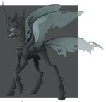  2014 ambiguous_gender black_body changeling feral friendship_is_magic horn my_little_pony solo standing teeth wingedwolf94 wings 