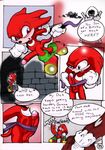  anthro balls big_penis comic dialog echidna english_text erection female fur gloves huge_penis human knuckles_the_echidna male mammal neokat nude penis public sega sonic_(series) text 