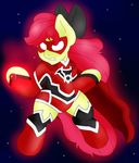  apple apple_bloom_(mlp) blackbewhite2k7 crossover friendship_is_magic fruit glowing mask my_little_pony red_lantern solo supergirl 