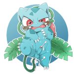  anal anal_penetration autopenetration balls claws cum cum_on_body doneru erection feral green_skin ivysaur leaf male masturbation nintendo orgasm penetration penis pok&eacute;mon pok&eacute;mon_(species) red_eyes simple_background solo video_games vines 