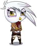  alpha_channel anthro anthrofied avian beak big_head clothing crossed_arms eyelashes friendship_is_magic gilda_(mlp) gryphon looking_at_viewer male my_little_pony plain_background solo standing transparent_background unknown_artist 