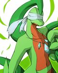  2014 anthro blindfold day-t grovyle male necklace nintendo nude plain_background pok&eacute;mon pok&eacute;morph solo video_games white_background 