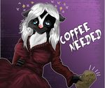  anthro badge coffee dress faelis female goth mammal mistress mood skunk solo twillight 