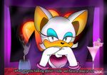  absurd_res bat dialog drink english_text female green_eyes hi_res looking_at_viewer lv-a42 mammal rouge_the_bat sega solo sonic_(series) text white_body 