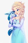  ambiguous_gender blonde_hair blue_eyes crossover duo eeveelution elsa female frozen glaceon hair human mammal nintendo pok&eacute;mon video_games 