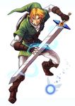  bad_id bad_pixiv_id blonde_hair blue_eyes fairy gloves hat holding holding_sword holding_weapon kiru_(sorr5042) left-handed link male_focus navi pointy_ears shield sword the_legend_of_zelda the_legend_of_zelda:_ocarina_of_time weapon 