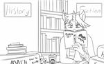  10_souls anthro anthrofied black_and_white book equine fiction history horn horse library lovingwolf mammal monochrome my_little_pony no_color original_character reading starbucks unicorn 