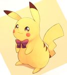  akitaka ambiguous_gender bow nintendo pikachu pok&eacute;mon solo standing video_games 