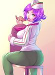  ass green_eyes harihisa hat manaka_lala's_mother mature older pantylines pretty_(series) pripara purple_hair short_hair solo 