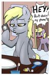  2014 bathroom blonde_hair cellphone cutie_mark derpy_hooves_(mlp) dinky_hooves_(mlp) duckface duo english_text equine female friendship_is_magic hair horn mammal mirror mother_and_daughter my_little_pony pegasus phone selfie strangerdanger text toothbrush toothpaste unicorn wings yellow_eyes 