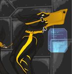  anthro bdsm belt black_body black_fur bondage bound chain chained collar cuff_(restraint) dungeon fur gag hi_res male mammal muzzle_(object) muzzled nude prisoner restraints science_fiction sergal shackles sim sim-nomad solo stripes submissive submissive_male tail tail_bondage tail_tied 