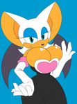  absurd_res anthro anthrofied bat boots breasts cleavage clothed clothing female green_eyes hi_res looking_at_viewer mammal rouge_the_bat sega smile solo sonic_(series) sonic_series tight_clothing video_games wings 