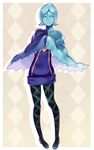  aicedrop bad_id bad_pixiv_id blue_eyes blue_hair cape empty_eyes fi pantyhose solo the_legend_of_zelda the_legend_of_zelda:_skyward_sword 