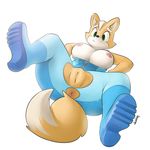  anthro anthrofied anus areola canine crossgender derpah female fox fox_mccloud green_eyes lying mammal nintendo nipples on_back plain_background pussy signature smile solo spread_legs spreading star_fox video_games white_background zero_suit zipper 