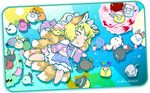  :3 animal_ears blonde_hair chen chibi cirno closed_eyes dress flandre_scarlet fox_ears fox_tail hakurei_reimu hat hijiri_byakuren himekaidou_hatate hoshiguma_yuugi ibuki_suika ikuta_takanon imaizumi_kagerou inubashiri_momiji izayoi_sakuya kaenbyou_rin kirisame_marisa konpaku_youmu_(ghost) lying mononobe_no_futo multiple_tails objectification on_side reiuji_utsuho remilia_scarlet saigyouji_yuyuko shameimaru_aya short_hair sleeping soga_no_tojiko solo tabard tail tate_eboshi touhou toyosatomimi_no_miko white_dress yakumo_ran yakumo_yukari 