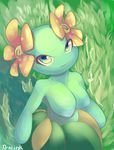  2014 anthro bellossom breasts female flora_fauna flower looking_at_viewer nintendo penlink plant pok&eacute;mon skirt solo video_games 