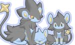  ambiguous_gender cute eyes_closed feline feral fur group itameshi luxio luxray lynx mammal nintendo plain_background pok&eacute;mon shinx sleeping video_games white_background yellow_eyes 