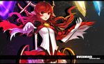  artist_name bad_id bad_pixiv_id cape crystal dungeon_and_fighter elementalist_(dungeon_and_fighter) gloves long_hair looking_at_viewer mage_(dungeon_and_fighter) open_mouth pointy_ears pose red_eyes red_hair solo swd3e2 white_gloves 