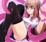  bad_id bad_tumblr_id black_legwear blue_eyes breasts brown_hair buruma consensual_tentacles gym_uniform long_hair loose_thighhigh medium_breasts schoolgirls_love_tentacles sho-n-d solo_focus tentacles 