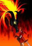 dragon flames games glowing glowing_eyes human link mammal maturo13 ocarina_of_time size_difference the_legend_of_zelda video_games volvagia 