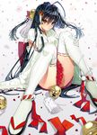  arutera bad_id bad_pixiv_id banned_artist bell black_hair highres japanese_clothes jingle_bell long_hair looking_at_viewer miko original red_eyes ribbon-trimmed_legwear ribbon-trimmed_sleeves ribbon_trim solo thighhighs very_long_hair 