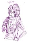  genderswap genderswap_(mtf) ninja one-punch_man onsoku_no_sonic ponytail scarf sketch solo yananiku 