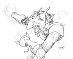  bones_(artist) dragon knight male sketch solo transformation 