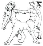 canine centaur collar conjoined dancing equine human lagomorph leash m._bergeron mammal rabbit taur 