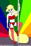  animaniacs bracelet breasts cleavage clothed clothing david_frangioso ear_piercing high_heels jewelry legwear lingerie mammal minerva_mink mink mustelid navel pendant piercing pole stockings strip_club stripper_pole 